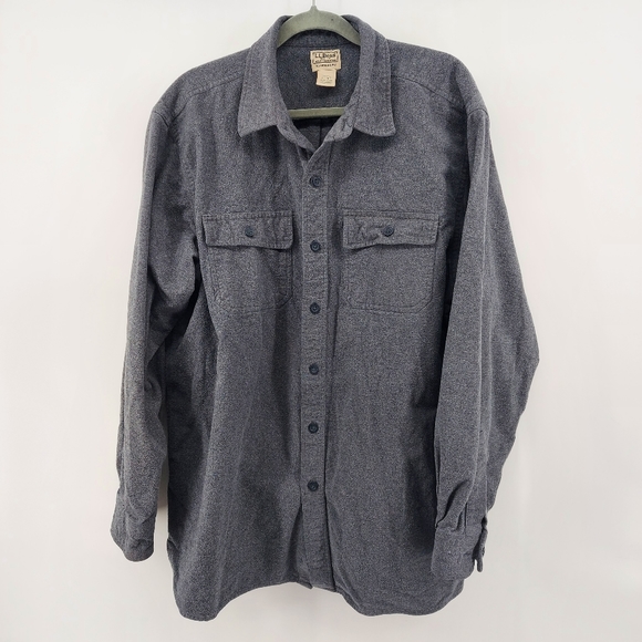 L.L. Bean Men's Chamois Shirt, Traditional Fit Gray Size XL - Picture 4 of 8
